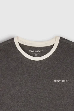 Teddy Smith T-shirt col rond manches courtes THE TEE 2 R ANTHRACITE CHINE/MIDDLE W ANTHRACITECHINE/MIDDLEW Flash Sale