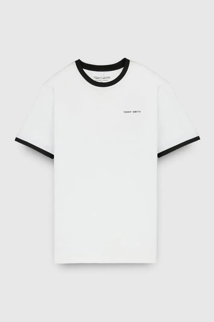 Teddy Smith T-shirt col rond manches courtes THE TEE 2 R BLANC Outlet