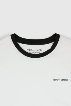 Teddy Smith T-shirt col rond manches courtes THE TEE 2 R BLANC Outlet