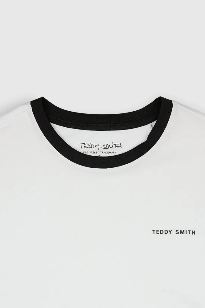 Teddy Smith T-shirt col rond manches courtes THE TEE 2 R BLANC Outlet
