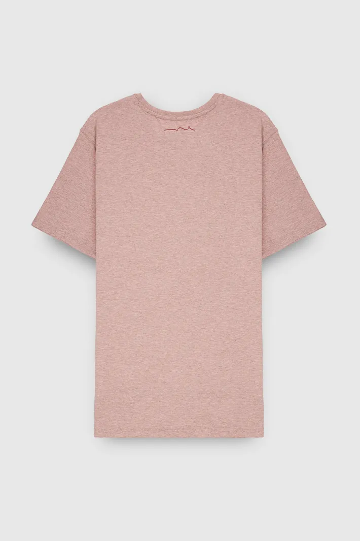 Teddy Smith T-shirt col rond manches courtes T-NARK CHINE MC WOOD ROSE CHINE WOODROSECHINE Outlet