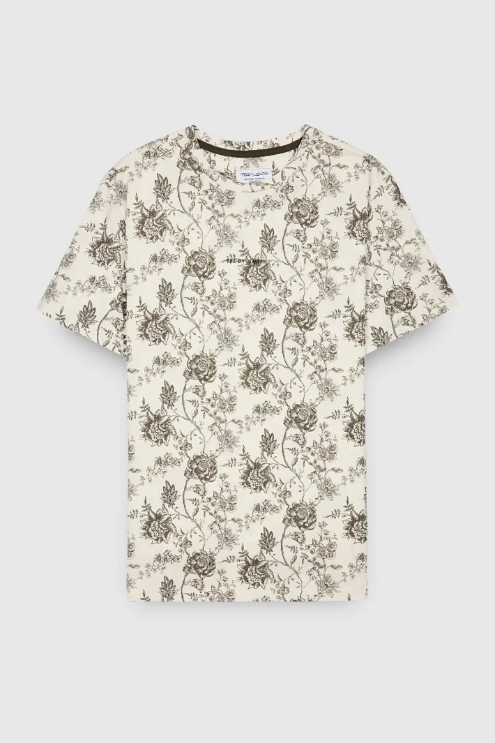 Teddy Smith T-shirt col rond manches courtes T-ANTONE MC MIDDLE WHITE/PRINT 1 Best