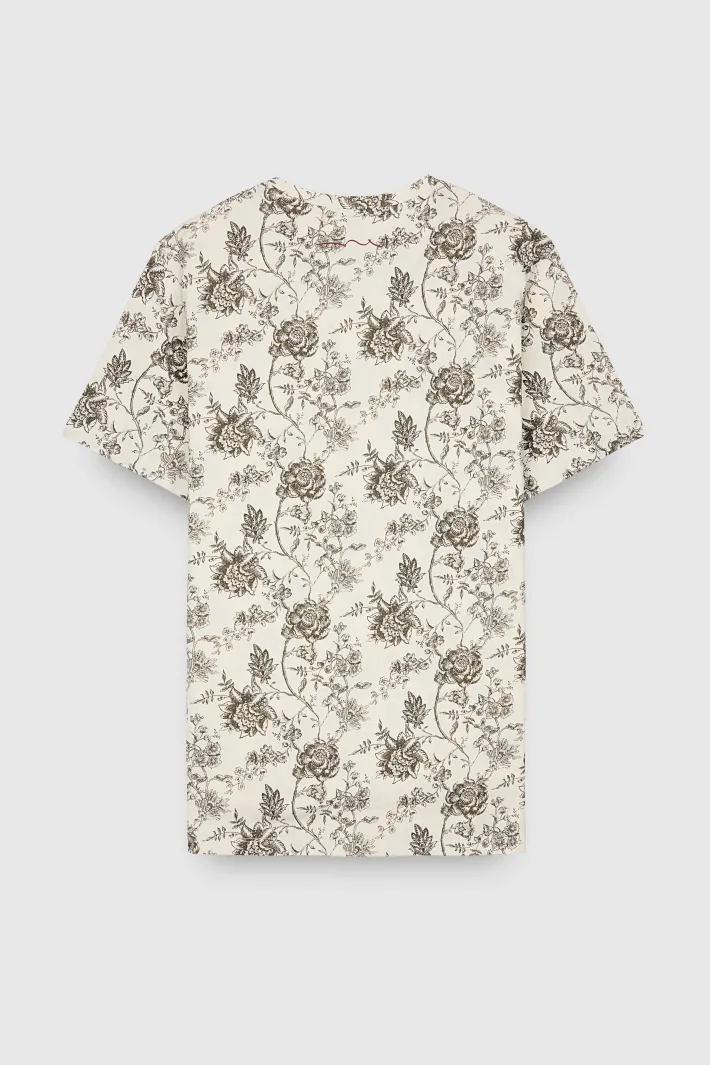 Teddy Smith T-shirt col rond manches courtes T-ANTONE MC MIDDLE WHITE/PRINT 1 Best