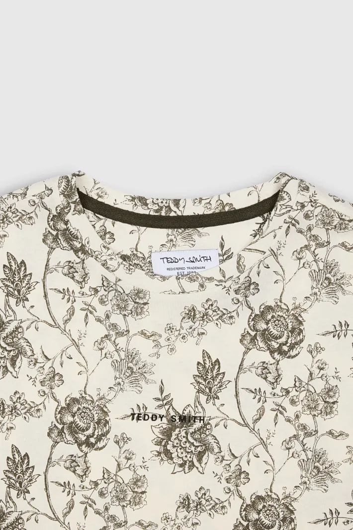 Teddy Smith T-shirt col rond manches courtes T-ANTONE MC MIDDLE WHITE/PRINT 1 Best