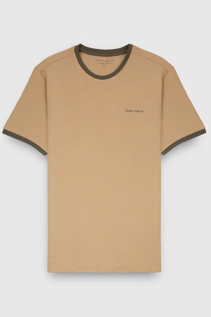 Teddy Smith T-shirt col rond manches courtes THE TEE 2 R MC MOKA BEIGE MOKABEIGE Flash Sale