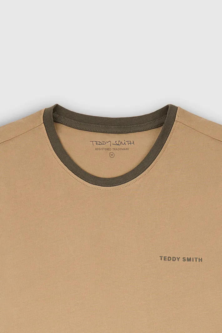 Teddy Smith T-shirt col rond manches courtes THE TEE 2 R MC MOKA BEIGE MOKABEIGE Flash Sale
