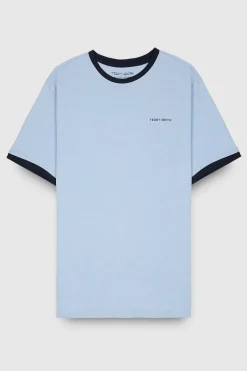 Teddy Smith T-shirt col rond manches courtes THE TEE 2 R MC BLEU ECUME CHINE BLEUECUMECHINE Shop