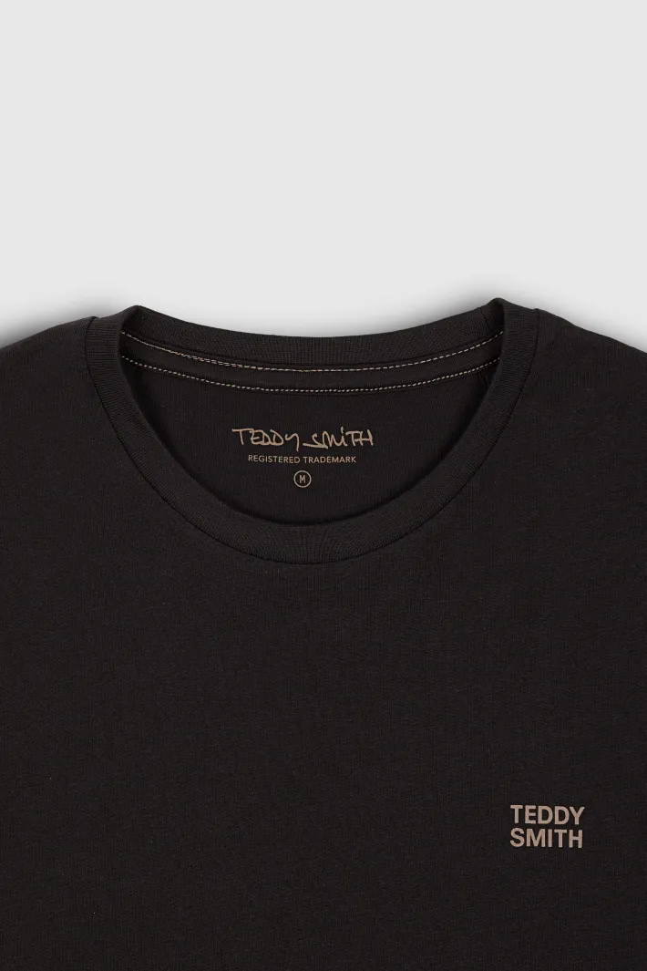 Teddy Smith T-shirt col rond manches courtes THE TEE 1 MC CHARBON Discount
