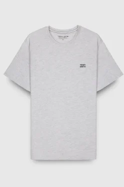 Teddy Smith T-shirt col rond manches courtes THE TEE 1 MC WHITE MELANGE WHITEMELANGE Outlet