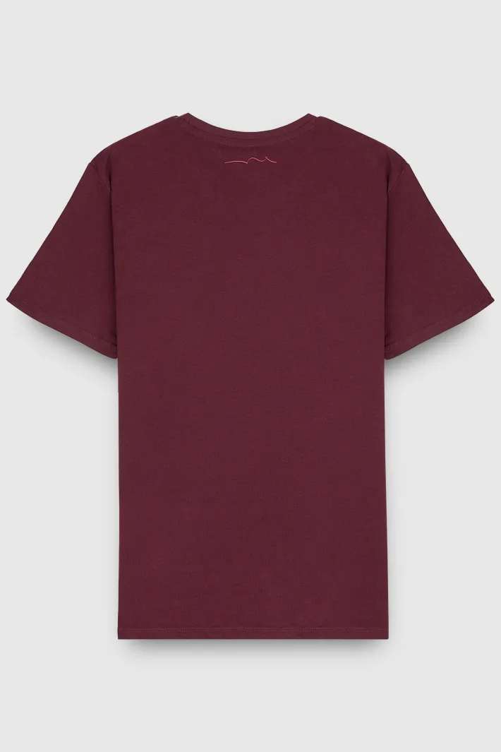 Teddy Smith T-shirt col rond manches courtes THE TEE 1 MC DARK WINE DARKWINE Cheap