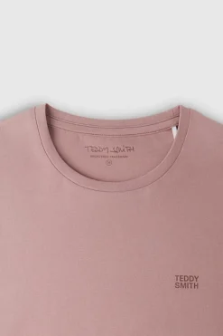 Teddy Smith T-shirt col rond manches courtes THE TEE 1 MC WOOD ROSE WOODROSE Fashion