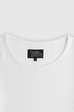 Teddy Smith T-shirt col rond manches courtes T-REMA MC RIB BLANC Online