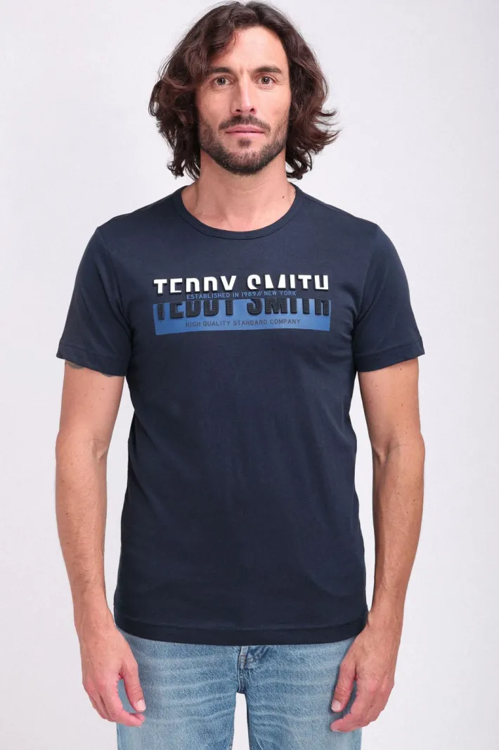 Teddy Smith T-shirt col rond manches courtes T-GORDON MC TOTAL NAVY TOTALNAVY Online