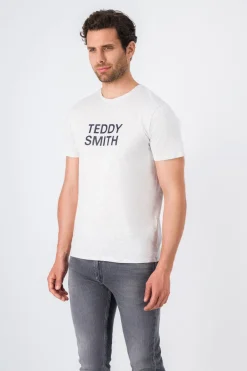 Teddy Smith T-shirt col rond manches longues TICLASS BASIC ML WHITE MELANGE/NAVY WHITEMELANGE/NAVY Sale