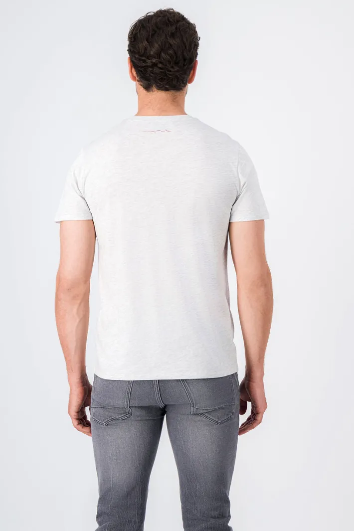 Teddy Smith T-shirt col rond manches longues TICLASS BASIC ML WHITE MELANGE/NAVY WHITEMELANGE/NAVY Sale