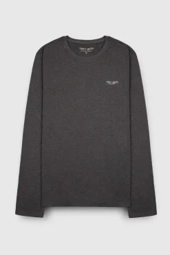 Teddy Smith T-shirt col rond manches longues THE TEE ML ANTHRACITE CHINE/MIDDLE W ANTHRACITECHINE/MIDDLEW Fashion
