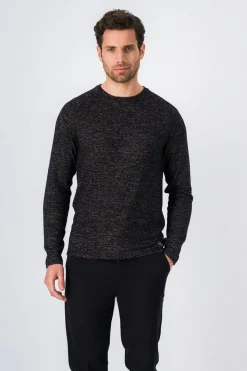 Teddy Smith T-shirt col rond manches longues FADEN ML MELANGE BLACK Store