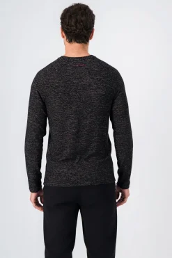 Teddy Smith T-shirt col rond manches longues FADEN ML MELANGE BLACK Store