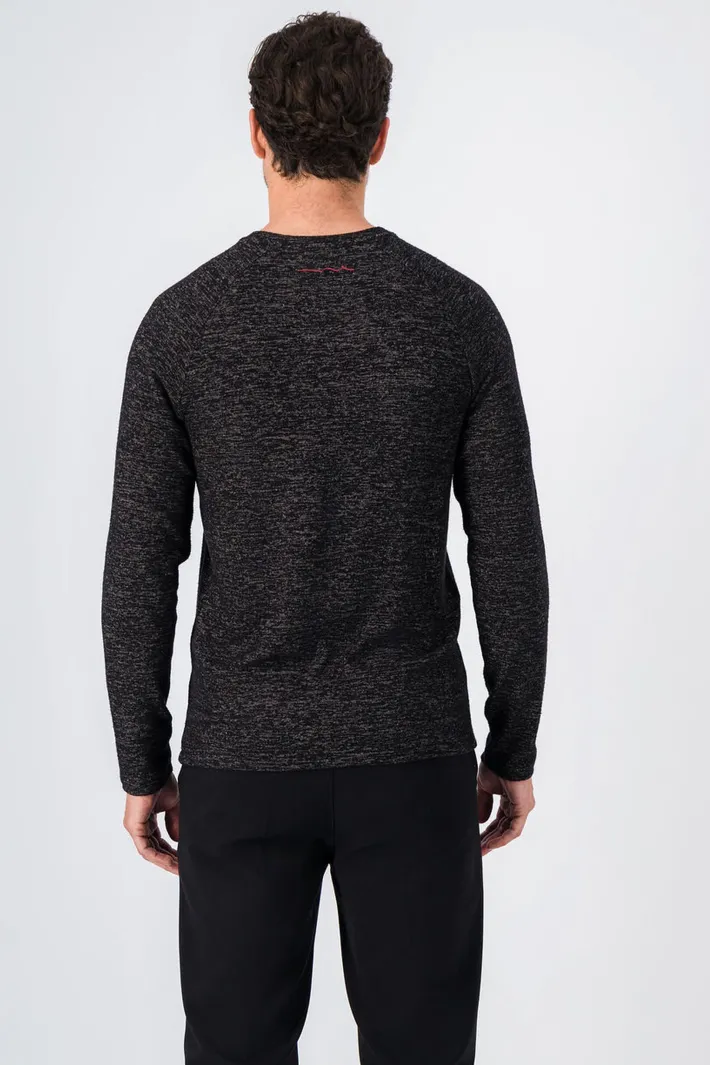 Teddy Smith T-shirt col rond manches longues FADEN ML MELANGE BLACK Store