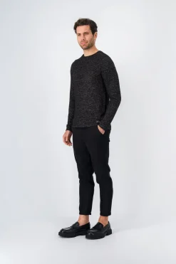 Teddy Smith T-shirt col rond manches longues FADEN ML MELANGE BLACK Store
