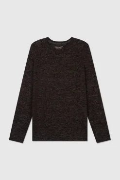 Teddy Smith T-shirt col rond manches longues FADEN ML MELANGE BLACK Store