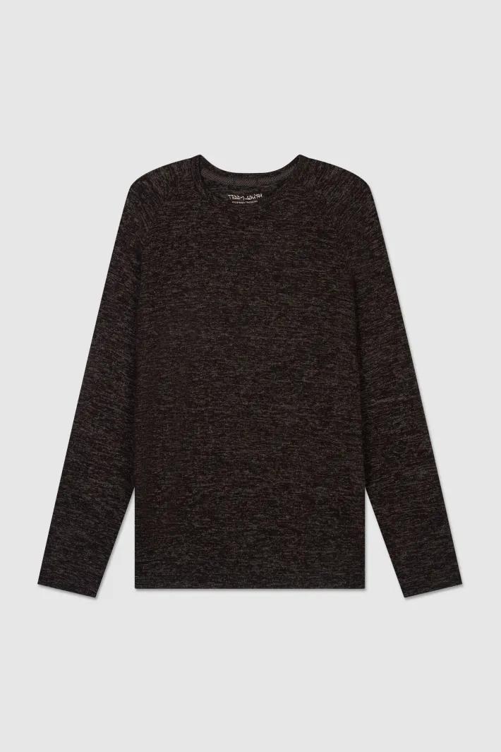 Teddy Smith T-shirt col rond manches longues FADEN ML MELANGE BLACK Store