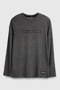 Teddy Smith T-shirt col rond manches longues OSBORN ML MELANGE BLACK Online