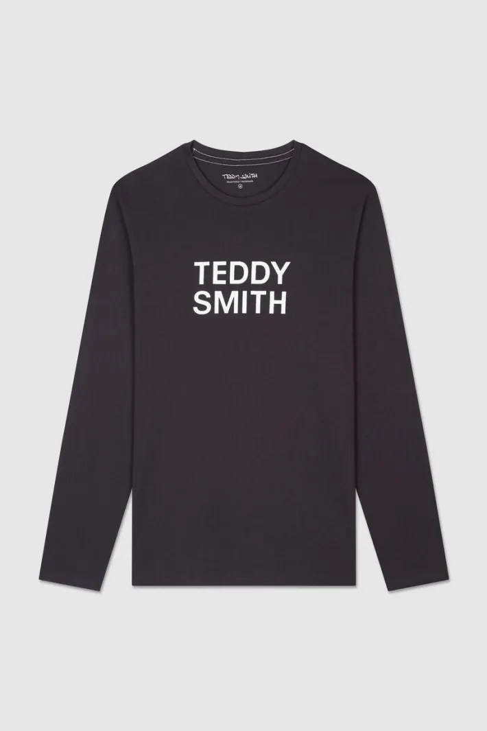Teddy Smith T-shirt col rond manches longues TICLASS BASIC ML DARK NAVY/WHITE DARKNAVY/WHITE Fashion