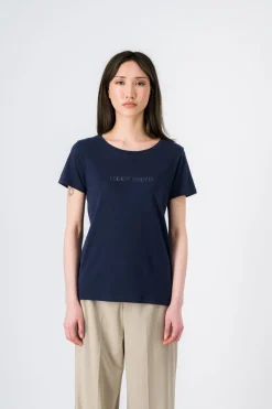 Teddy Smith T-shirt col rond NEW TICIA MC TOTAL NAVY/PRINT 1 TOTALNAVY/PRINT1 Cheap