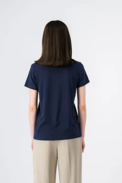 Teddy Smith T-shirt col rond NEW TICIA MC TOTAL NAVY/PRINT 1 TOTALNAVY/PRINT1 Cheap