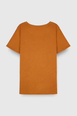 Teddy Smith T-shirt col rond NEW TICIA MC CAMEL WOOD CAMELWOOD Clearance