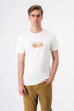Teddy Smith T-shirt col rond SHAFFER MC MIDDLE WHITE MIDDLEWHITE New