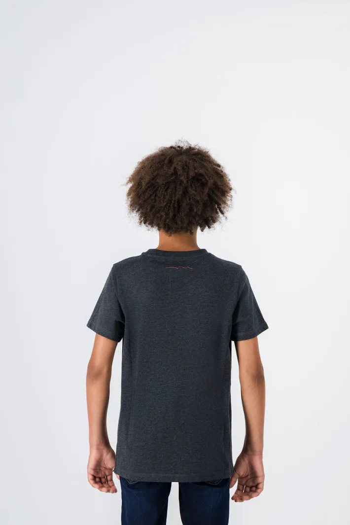Teddy Smith T-shirt col rond SKULLY MC JR MELANGE BLACK Discount