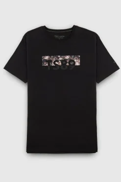 Teddy Smith T-shirt col rond TEZIO 2 MC CHARBON/FLEUR Outlet