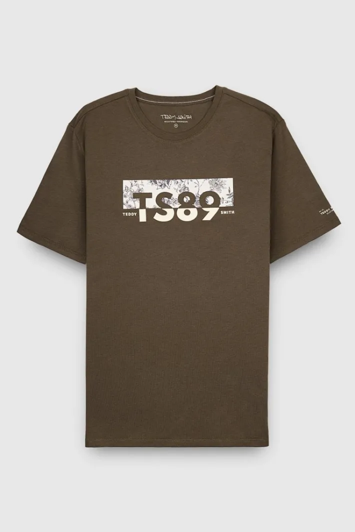 Teddy Smith T-shirt col rond TEZIO 2 MC RAVEN KAKI RAVENKAKI Clearance