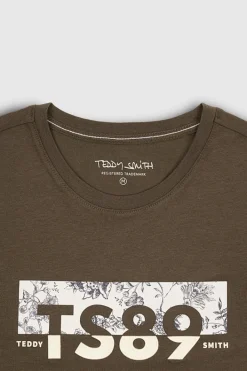 Teddy Smith T-shirt col rond TEZIO 2 MC RAVEN KAKI RAVENKAKI Clearance