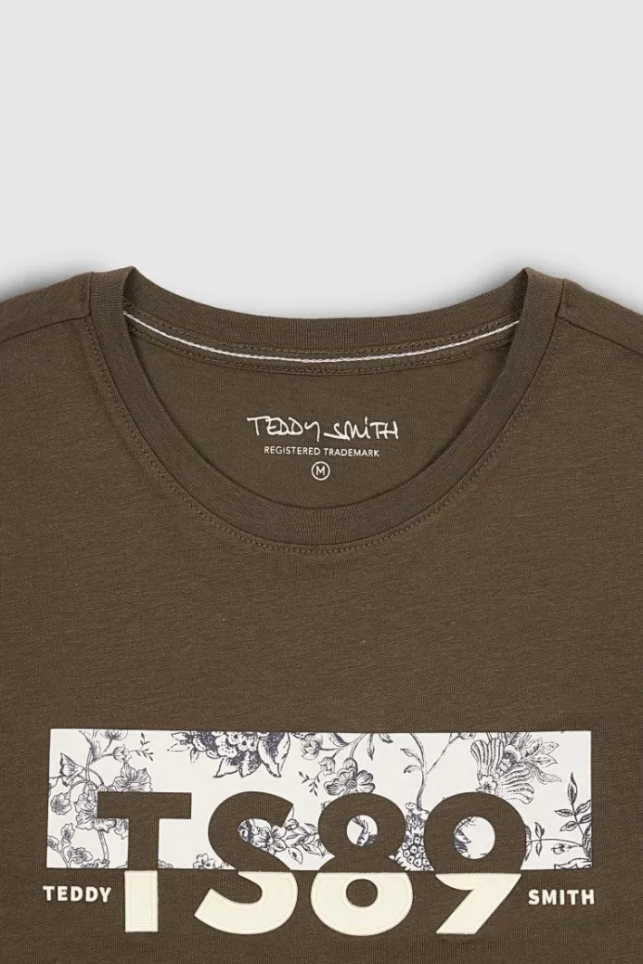 Teddy Smith T-shirt col rond TEZIO 2 MC RAVEN KAKI RAVENKAKI Clearance