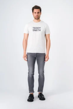 Teddy Smith T-shirt col rond TICLASS BASIC MC WHITE MELANGE/NAVY WHITEMELANGE/NAVY Online