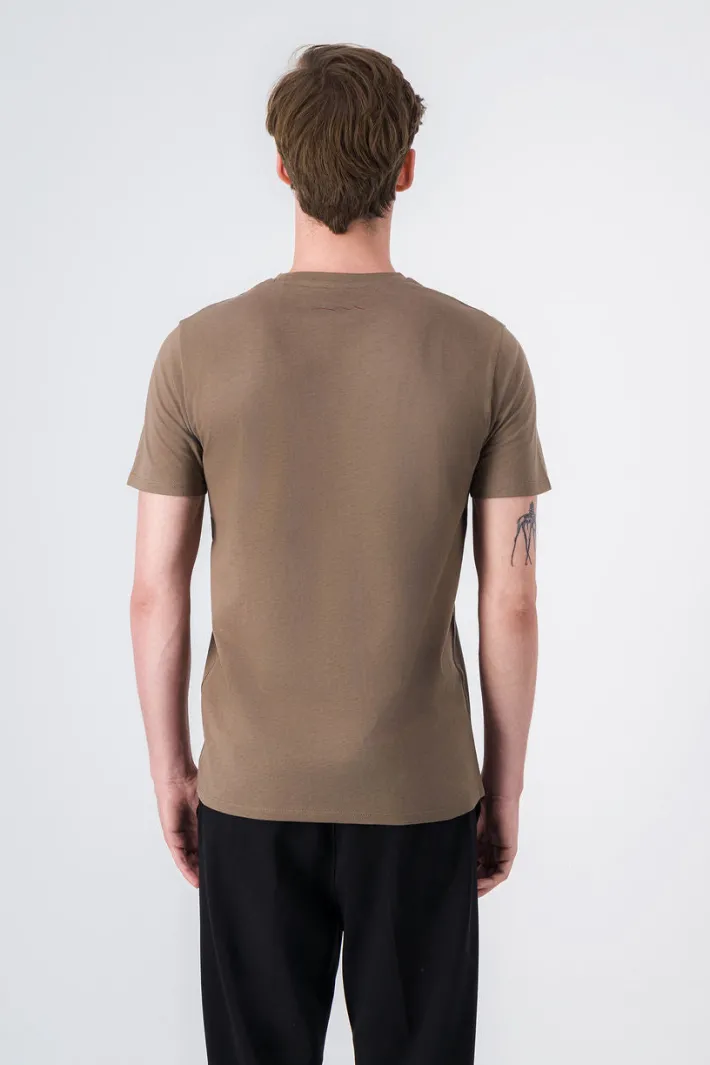 Teddy Smith T-shirt col rond TICLASS BASIC MC CHATAIN Best Sale