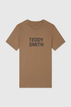 Teddy Smith T-shirt col rond TICLASS BASIC MC CHATAIN Best Sale