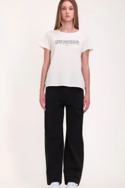 Teddy Smith T-shirt col rond T-LILY MC MIDDLE WHITE Clearance
