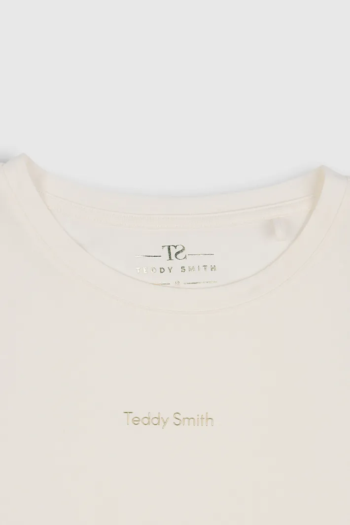 Teddy Smith T-shirt col rond T-RIBELLE MC JR MIDDLE WHITE MIDDLEWHITE Discount