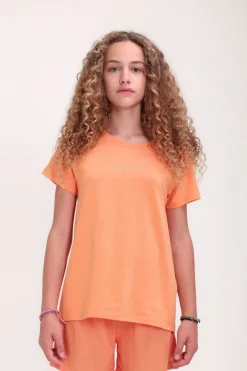Teddy Smith T-shirt col rond T-RIBELLE MC JR SWEET ABRICOT SWEETABRICOT Outlet