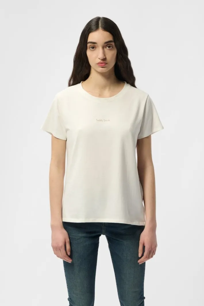 Teddy Smith T-shirt col rond T-RIBELLE MC MIDDLE WHITE MIDDLEWHITE Online
