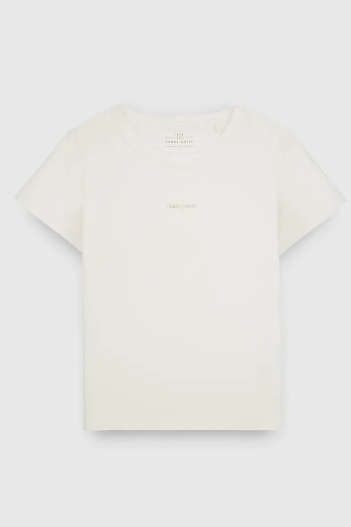 Teddy Smith T-shirt col rond T-RIBELLE MC MIDDLE WHITE MIDDLEWHITE Online