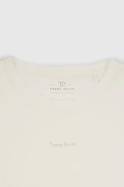 Teddy Smith T-shirt col rond T-RIBELLE MC MIDDLE WHITE MIDDLEWHITE Online