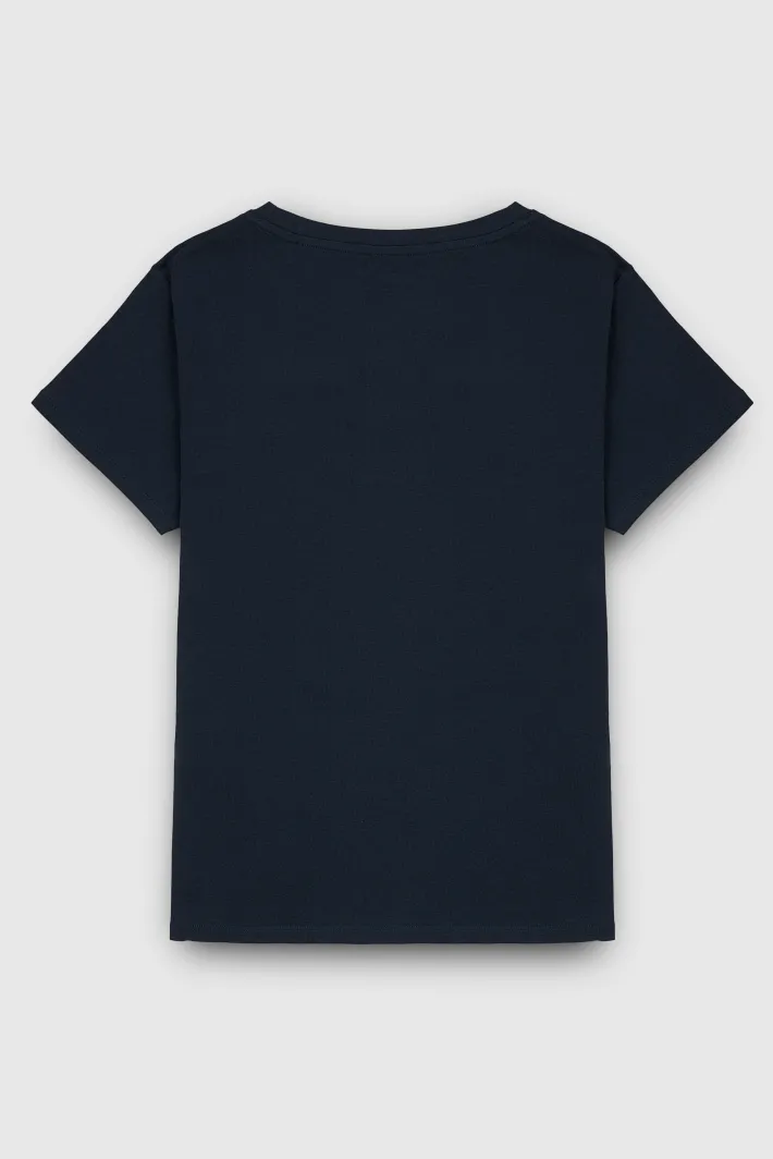 Teddy Smith T-shirt col rond T-RIBELLE MC TOTAL NAVY TOTALNAVY Store