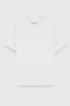 Teddy Smith T-shirt col V coupé bord franc T-GILDAS BLANC Sale