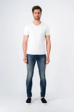 Teddy Smith T-shirt col V EDGE MC BLANC Store