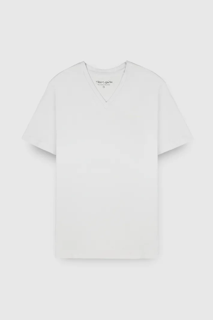 Teddy Smith T-shirt col V manches courtes TAWAX 2 BLANC Hot